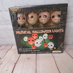Musical Halloween Lights Jason Vorhees Friday the 13th mask String of 10 Lights-