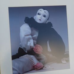 Sad Clown 19.5x19.5 In Alumium Frame