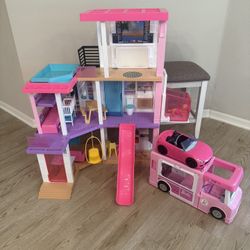Barbie, Dreamhouse, And Bus 