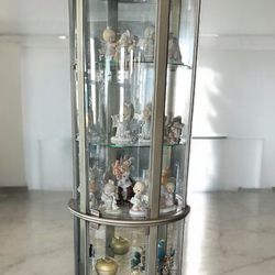 Modern Style Glass Curio Cabinet, 6 Shelves 