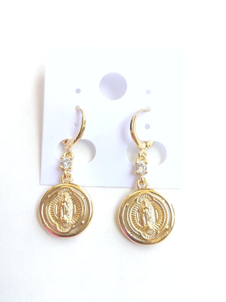Virgen De Guadalupe Earring Gold Plated
