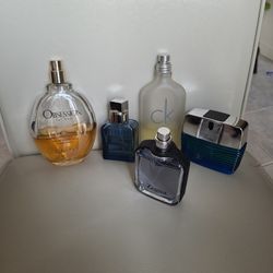 MEN cologne, eau de toilette Lot. Used items varying sizes. 5 bottles. 