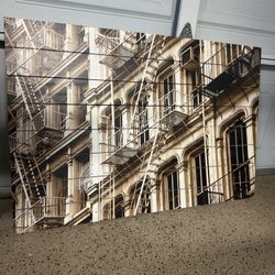 Canvas Wall Art Featuring The Iconic Fire Escape If Cast Iron Buildings In The Soho Neighborhood Of New York City 