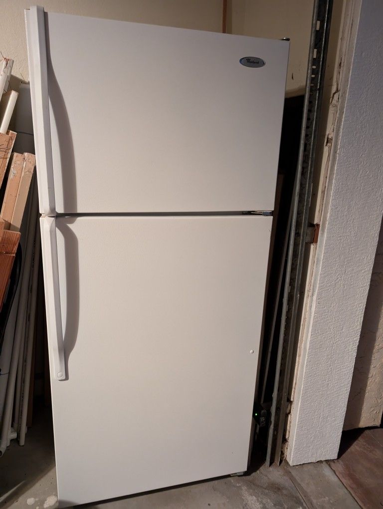 White Whirlpool Fridge See Description