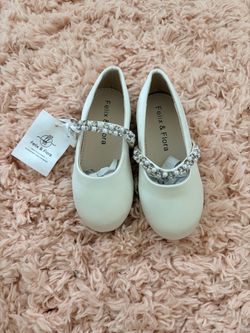 Felix & Flora Girls White Mary Jane Flats