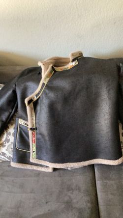 Tibetan Sherpa-Lined Jacket with Floral Trim