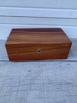 Vintage Lane Cedar Chest Mini Jewelry Box 9” Salesman Sample Trinket Box No Key