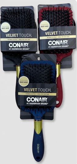 Conair velvet touch hair brush, new