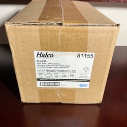 Set of 6. Halco ProLED A19 LED light bulb. 9.5W. 800 lumens. Warm white light (2700K). Dimmable.
