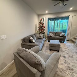 Ashley Furniture 4-Piece Living Room Set (Sofa, Loveseat, Chair, Ottoman) - Like New!