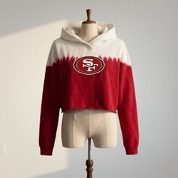 Teens Large 49ers Tie Dye Cropped Hoodie