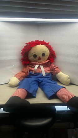 Vintage 3ft Raggedy Andy With I Love You On Chest-Reduced Again