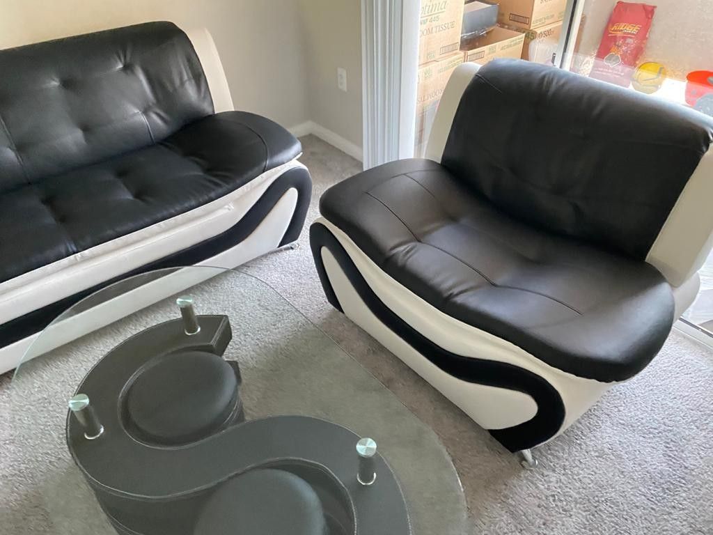 3pcs Black/White Sofa Set 👍FREE FINANCING AVAILABLE❗NO CREDIT CHECK❗