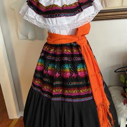 Embroidered Mexican Dress Catrina Vestidos Bordado Mexicanos