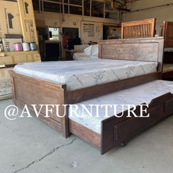 Full Twin Trundle And 2 Foam Mattresses 