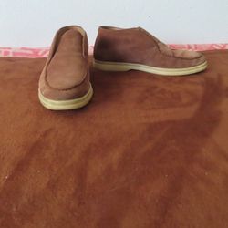 LORO PIANA Men's Open Walk Suede Chukka Boots brown Size EU 36