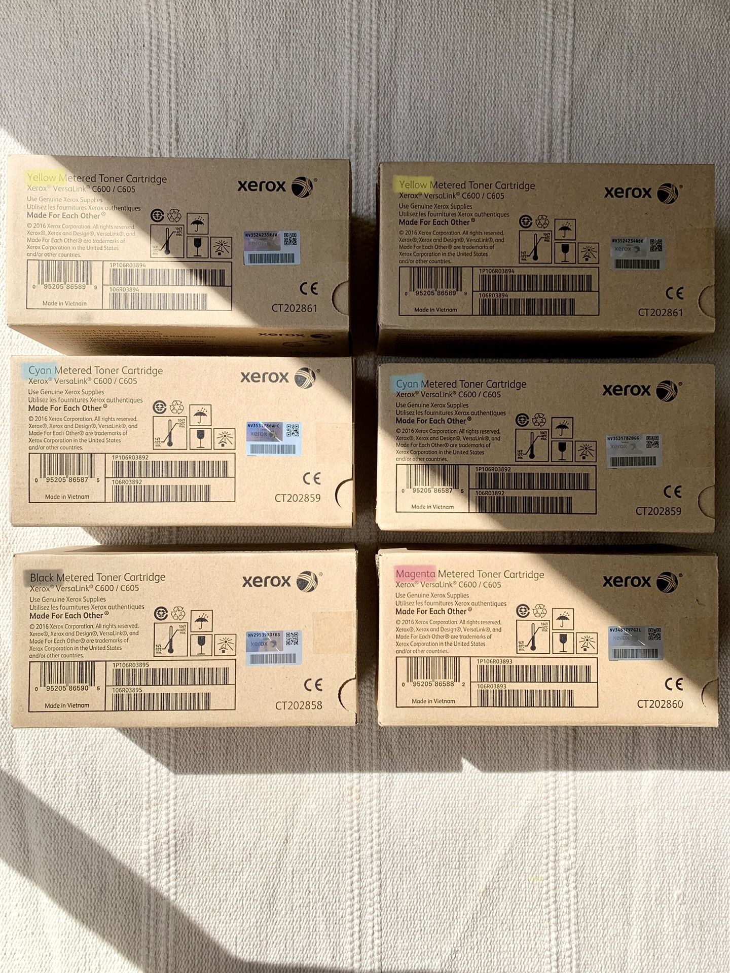 4 NEW IN BOX Xerox Versalink Metered Toner Cartidges C600 / C605p - *Read description