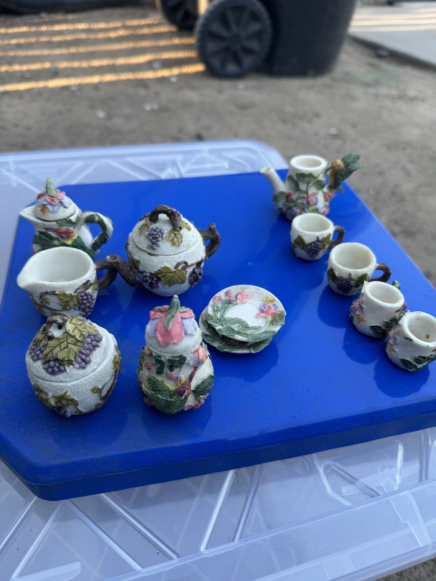 Vintage miniature porcelain or ceramic tea sets