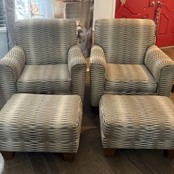 Over Size Accent Chairs With Ottoman 