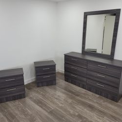 Cómoda Con Espejo Y 2 Mesas De Noche 