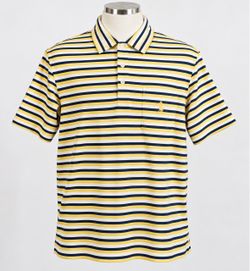 Polo Golf Ralph Lauren Men’s XXL Polo Shirt Yellow Navy White Striped Pima Cotton