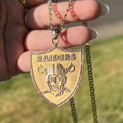 SOLID 14k Gold Custom Made Raider Pendant & 24” Chain