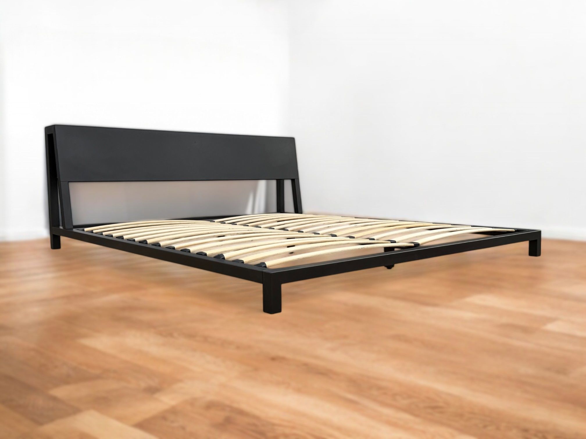 CB2 Alpine Gunmetal Black King Platform Low Profile Bed Frame