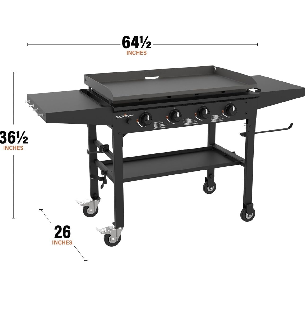 NEW 36IN 4 BURNER OMNIVORE BLACKSTONE FLAT TOP GRILL WITH FOLDING SIDE TABLES