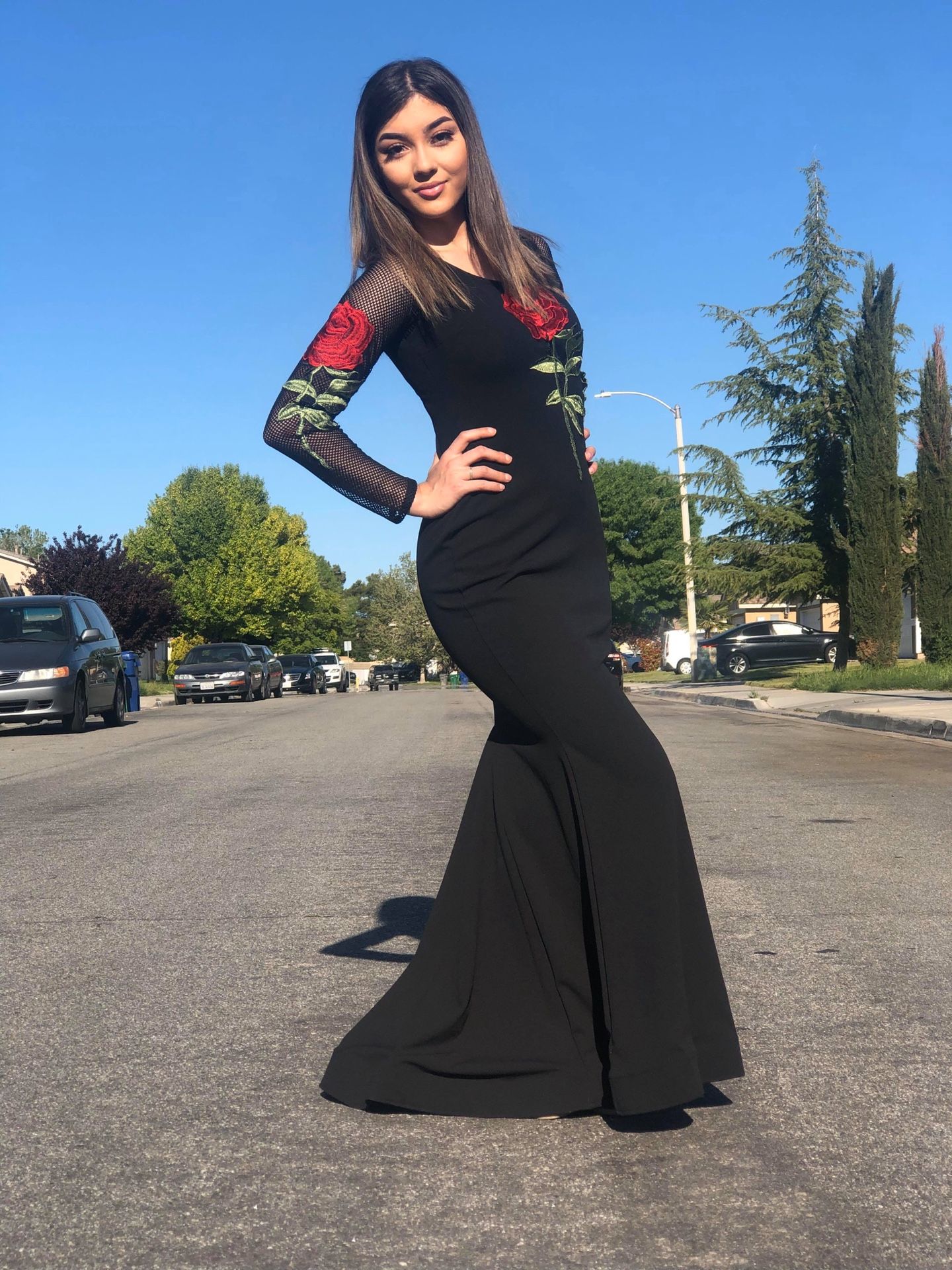 mexican formal dresses Embroidered Evening Dress fabric color Embroidered Mexican Evening Dress -