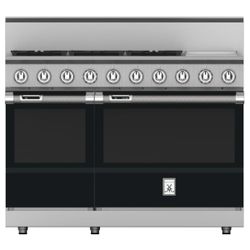 Hestan KRD485GD-LP-BK - 48 Inch Freestanding Dual Fuel Range with 5 Burners, 12 Inch Griddle - Stealth Black, Liquid Propane
