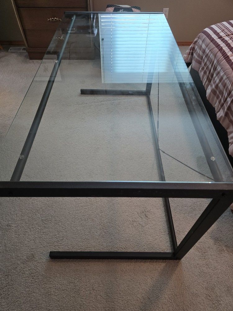 60x30 Inch Glass Top Desk