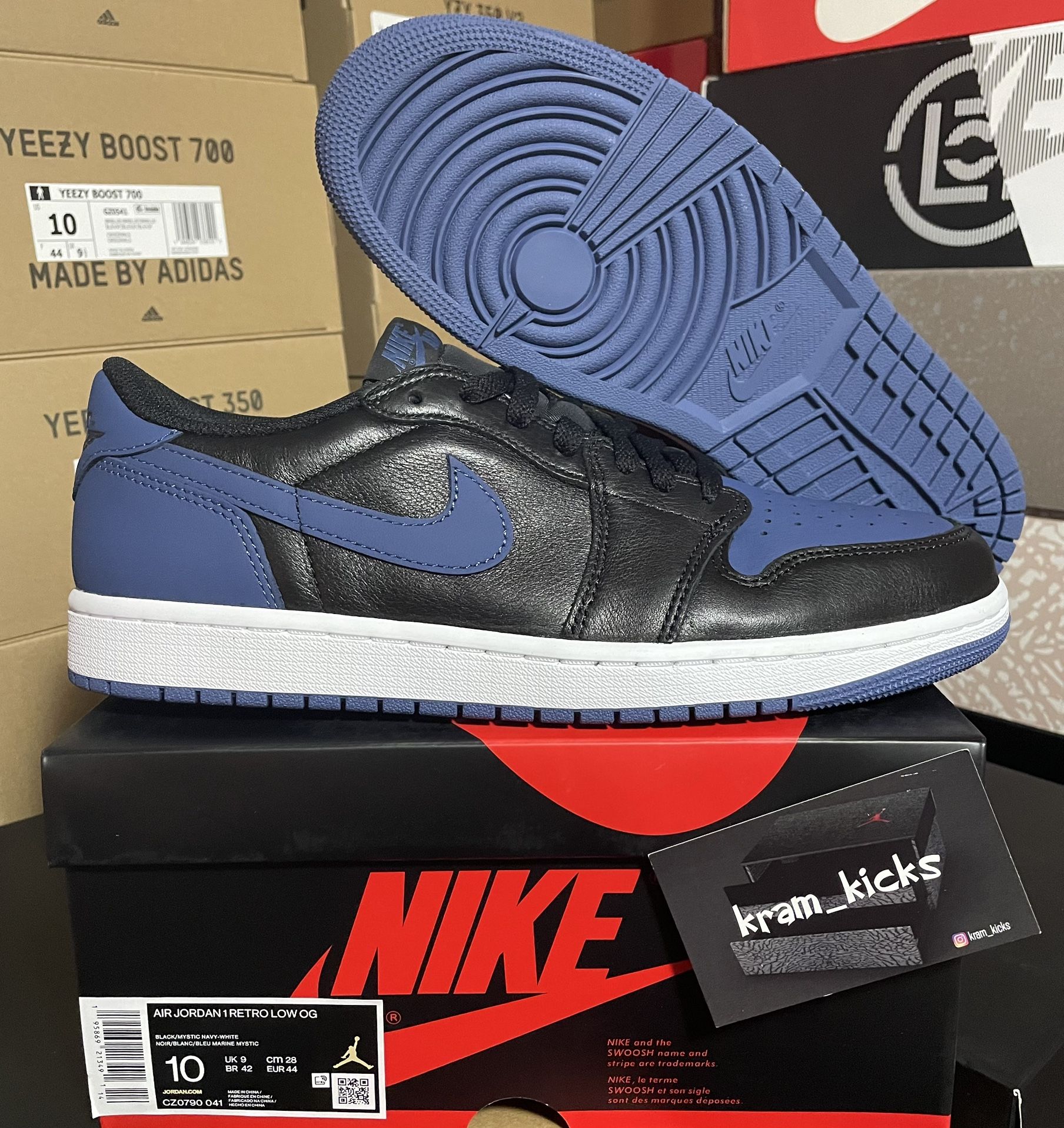 New* Nike Air JORDAN 1 Retro Low OG "Mystic Navy" MENS Size 10 US - OG All DS