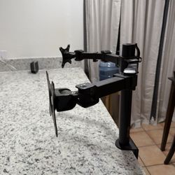 Dual Monitor Desk Mount – Insignia Adjustable Arms (Up to 30”)