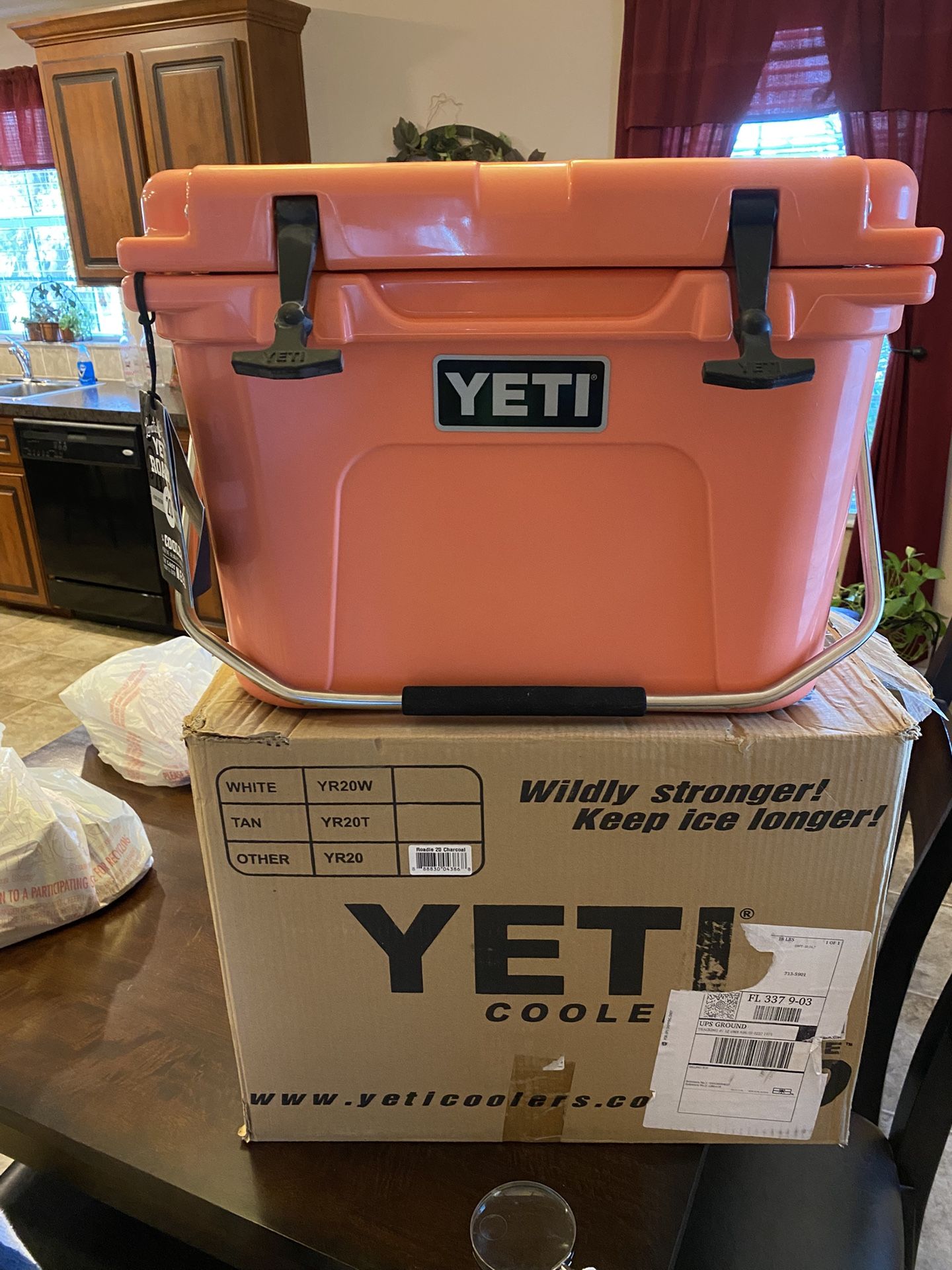 I Have A Brand New Yeti Coral Color Roadie 20 in the box brand new unused, this is a limited edition color coral, it is absolutely beautiful.