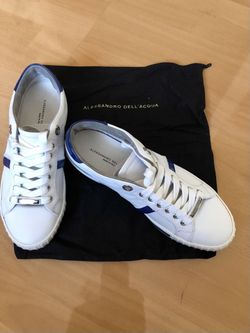 BRAND NEW! Alessandro Dell"Acqua White Men's Fashion Sneakers