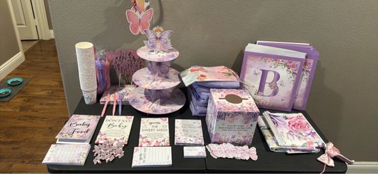 Butterfly Baby Shower Party Decoration Set