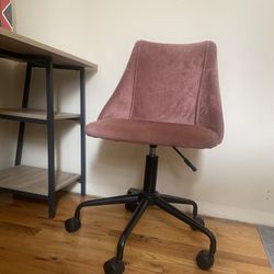 Pink Velvet Office Chair 