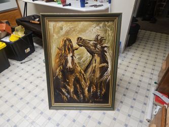 Mid century horse painting
