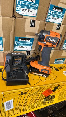 RIDGID Brushless Cordless Impact Wrench with Battery and Charger