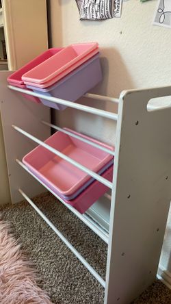 White kids storage organizer