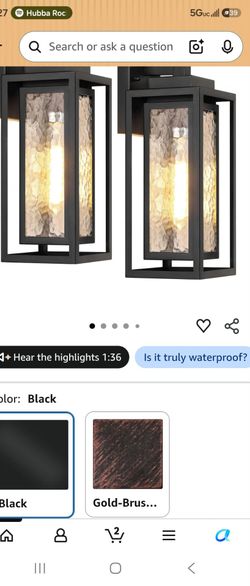 New Exterior Porch Light Fixture,Outdoor Wall Sconce Lights,Black