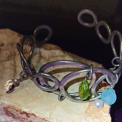 Trendy Metallic Beaded Cuff