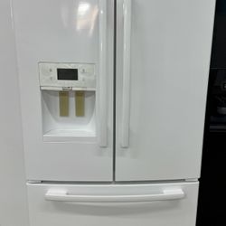 White Whirlpool French Door Refrigerator 