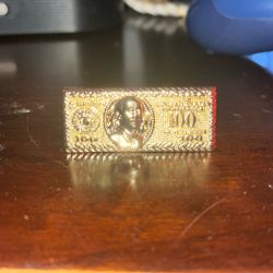 2 finger ring 14k gold plated brass material