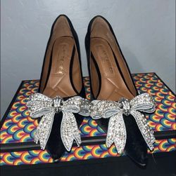 Kurt Geiger Black Velvet Suede Pumps