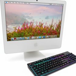 Apple iMac All-in-One Desktop Computer - White 20" / 24" Intel Mac PC for Students, Office, & Web Browsing - Sleek White Apple Desktop Monitor 