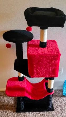 Cat tree  black and Red