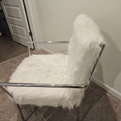 White fur chair