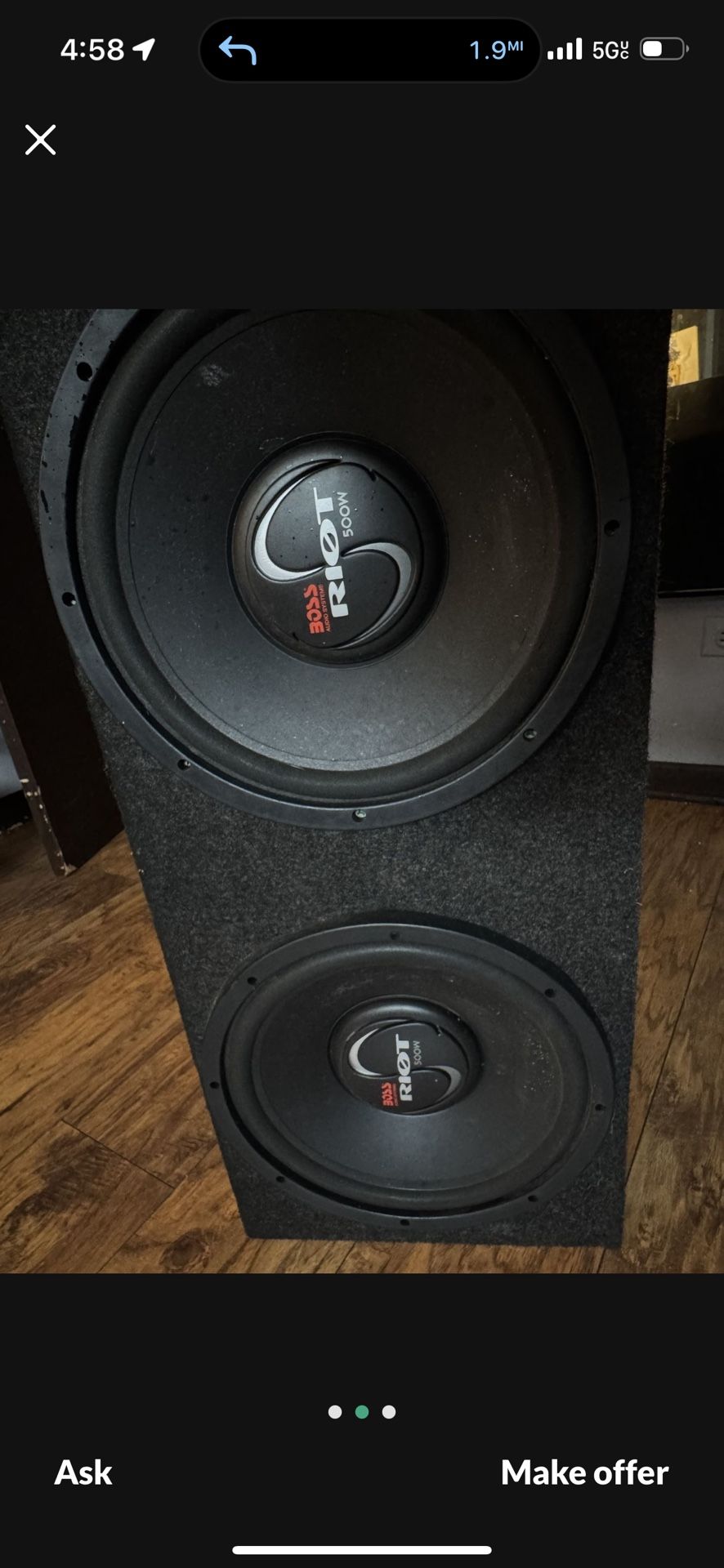 Boss Subwoofer 500 Wats