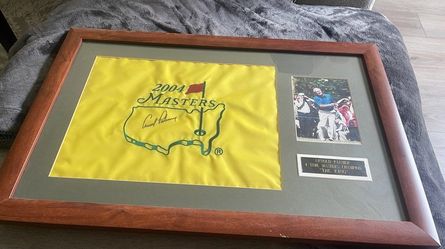 Arnold Palmer signed 2004 masters flag